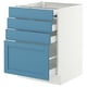 SEKTION / MAXIMERA Bc w pull-out work surface/3drw, white/Lerhyttan blue, 24x24x30 "
