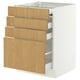SEKTION / MAXIMERA Bc w pull-out work surface/3drw, white/Sinarp oak veneer, 24x24x30 "