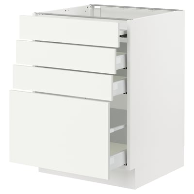 SEKTION / MAXIMERA Bc w pull-out work surface/3drw, white/Vallstena white, 24x24x30 "
