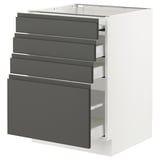SEKTION / MAXIMERA Bc w pull-out work surface/3drw, white/Voxtorp dark gray, 24x24x30 "
