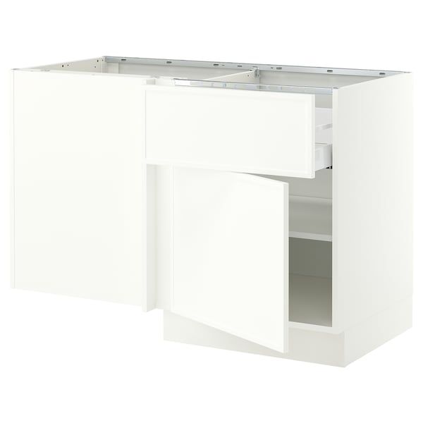 SEKTION / MAXIMERA Corner base cab w drawer and shelf, white/Aspudden matte white, 50x24x30 "