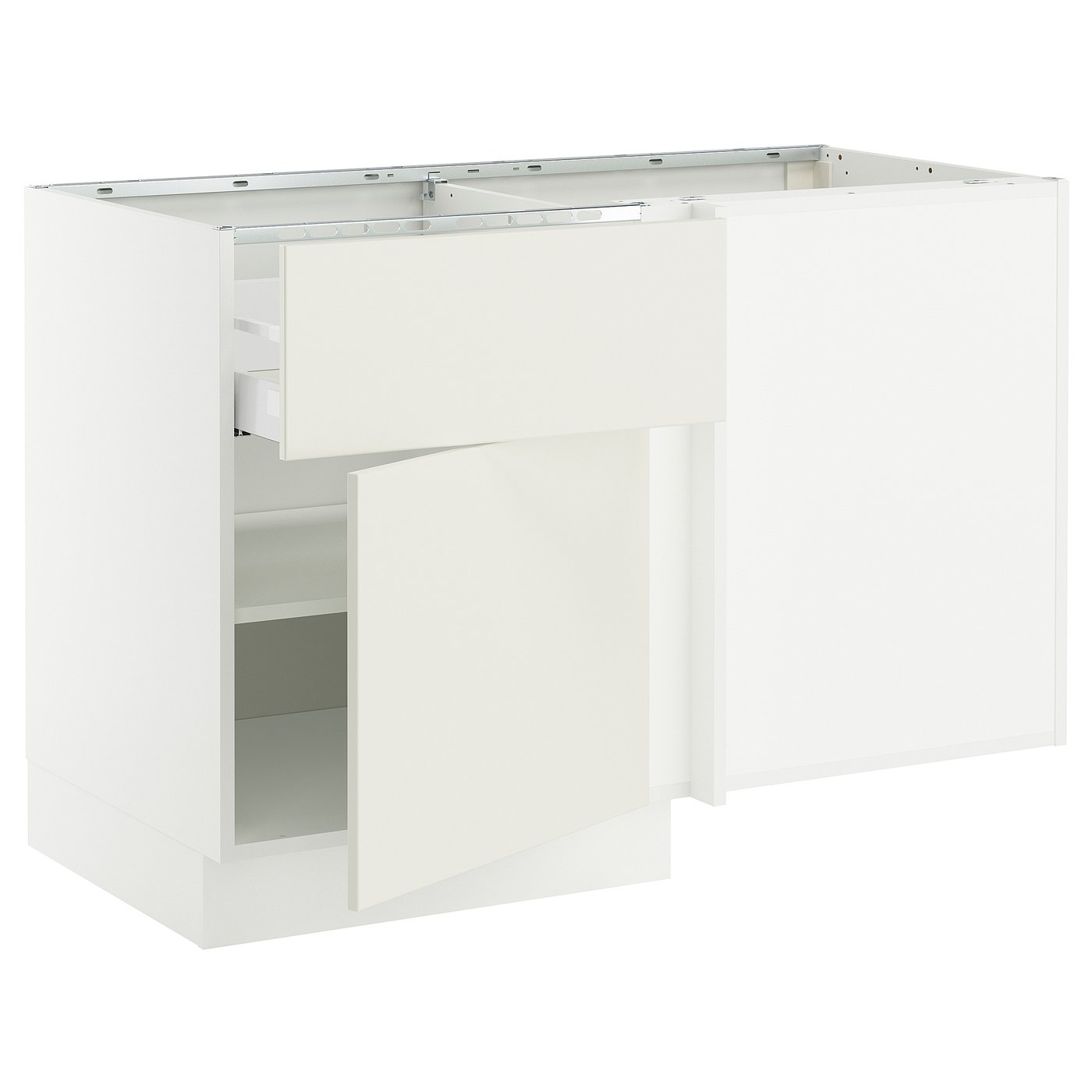 SEKTION / MAXIMERA corner base cab w drawer and shelf, white