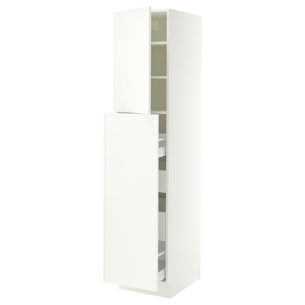 SEKTION / MAXIMERA Hc w p-o func 1dr/4drw, white/Aspudden matte white, 18x24x80 "