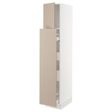 SEKTION / MAXIMERA Hc w p-o func 1dr/4drw, white/Havstorp beige, 15x24x80 "