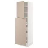 SEKTION / MAXIMERA Hc w p-o func 1dr/4drw, white/Havstorp beige, 24x24x80 "