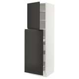 SEKTION / MAXIMERA Hc w p-o func 1dr/4drw, white/Upplöv matte anthracite, 24x24x80 "