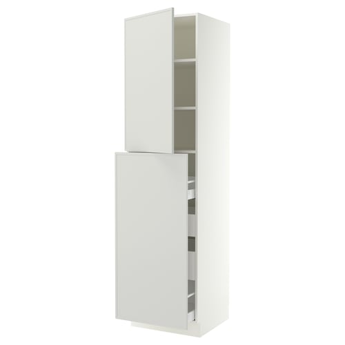 SEKTION / MAXIMERA Hc w p-o func 4drw/1dr/2shlv, white/Aspudden light gray, 24x24x90 "