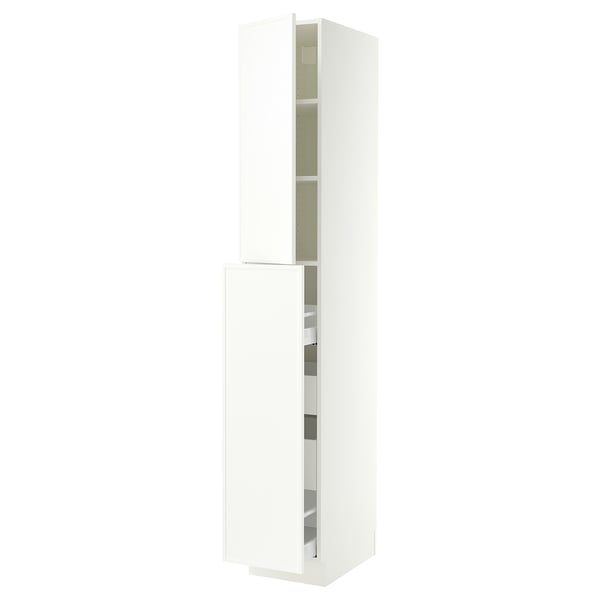 SEKTION / MAXIMERA Hc w p-o func 4drw/1dr/2shlv, white/Aspudden matte white, 15x24x90 "