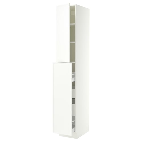 SEKTION / MAXIMERA Hc w p-o func 4drw/1dr/2shlv, white/Aspudden matte white, 15x24x90 "