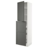 SEKTION / MAXIMERA Hc w p-o func 4drw/1dr/2shlv, white/Axstad dark gray, 24x24x90 "