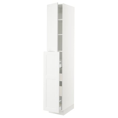 SEKTION / MAXIMERA Hc w p-o func 4drw/1dr/2shlv, white/Axstad matte white, 15x24x90 "