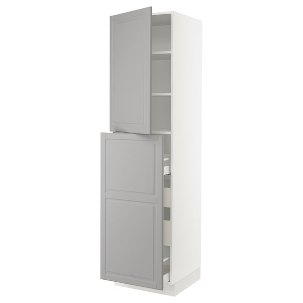SEKTION / MAXIMERA Hc w p-o func 4drw/1dr/2shlv, white/Bodbyn gray, 24x24x90 "