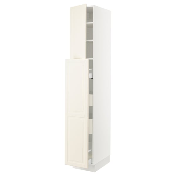 SEKTION / MAXIMERA Hc w p-o func 4drw/1dr/2shlv, white/Bodbyn off-white, 15x24x90 "