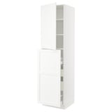 SEKTION / MAXIMERA Hc w p-o func 4drw/1dr/2shlv, white Enköping/white wood effect, 24x24x90 "