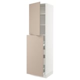 SEKTION / MAXIMERA Hc w p-o func 4drw/1dr/2shlv, white/Havstorp beige, 24x24x90 "