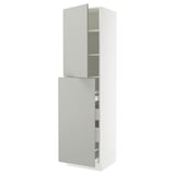 SEKTION / MAXIMERA Hc w p-o func 4drw/1dr/2shlv, white/Havstorp light gray, 24x24x90 "