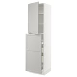 SEKTION / MAXIMERA Hc w p-o func 4drw/1dr/2shlv, white/Lerhyttan light gray, 24x24x90 "