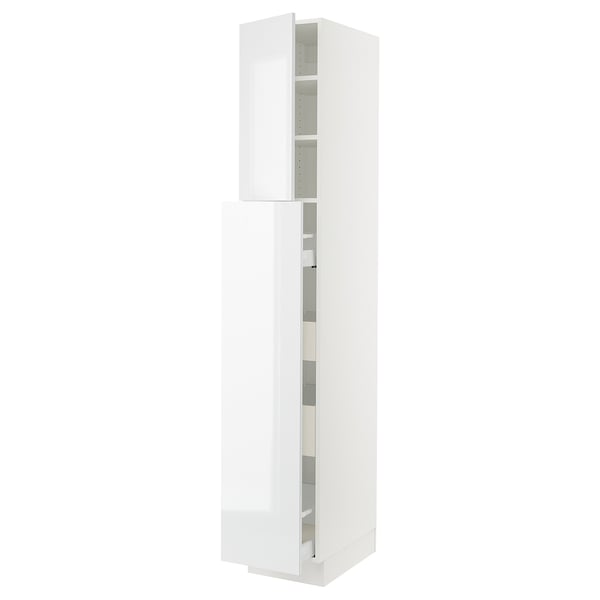 SEKTION / MAXIMERA Hc w p-o func 4drw/1dr/2shlv, white/Ringhult white, 15x24x90 "
