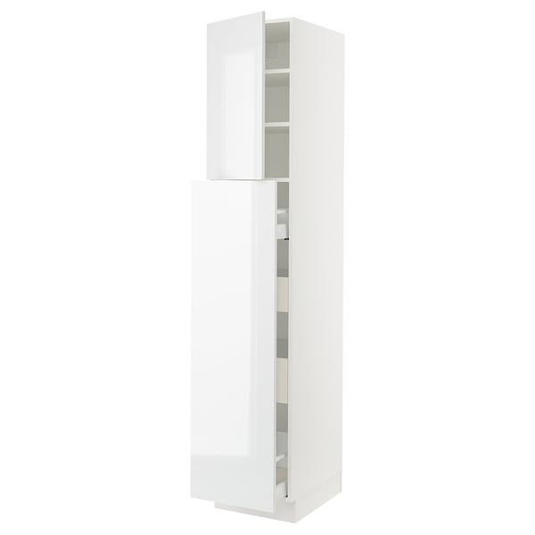 SEKTION / MAXIMERA Hc w p-o func 4drw/1dr/2shlv, white/Ringhult white, 18x24x90 "