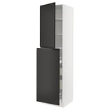 SEKTION / MAXIMERA Hc w p-o func 4drw/1dr/2shlv, white/Upplöv matte anthracite, 24x24x90 "