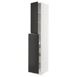 SEKTION / MAXIMERA Hc w p-o func 4drw/1dr/2shlv, white/Upplöv matte anthracite, 15x24x90 "