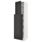 SEKTION / MAXIMERA Hc w p-o func 4drw/1dr/2shlv, white/Upplöv matte anthracite, 24x24x90 "