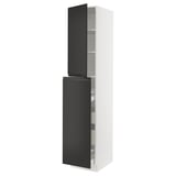 SEKTION / MAXIMERA Hc w p-o func 4drw/1dr/2shlv, white/Upplöv matte anthracite, 18x24x90 "