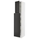 SEKTION / MAXIMERA Hc w p-o func 4drw/1dr/2shlv, white/Upplöv matte anthracite, 18x24x90 "