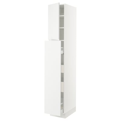 SEKTION / MAXIMERA Hc w p-o func 4drw/1dr/2shlv, white/Voxtorp matte white, 15x24x90 "