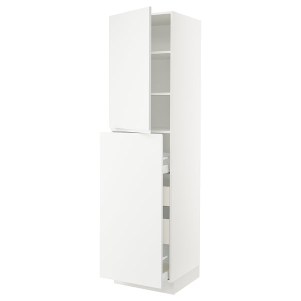 SEKTION / MAXIMERA Hc w p-o func 4drw/1dr/2shlv, white/Voxtorp matte white, 24x24x90 "