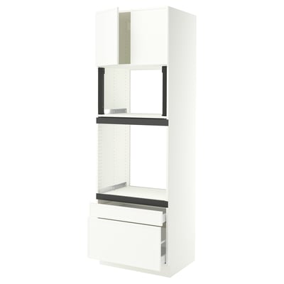 SEKTION / MAXIMERA Hi cab f oven/micro w 2 drwrs/2 drs, white/Aspudden matte white, 30x24x90 "