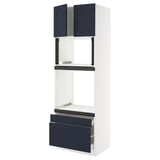 SEKTION / MAXIMERA Hi cab f oven/micro w 2 drwrs/2 drs, white Axstad/matte blue, 30x24x90 "