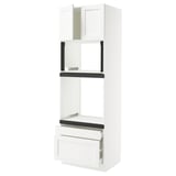 SEKTION / MAXIMERA Hi cab f oven/micro w 2 drwrs/2 drs, white Enköping/white wood effect, 30x24x90 "