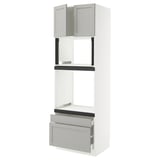 SEKTION / MAXIMERA Hi cab f oven/micro w 2 drwrs/2 drs, white/Lerhyttan light gray, 30x24x90 "