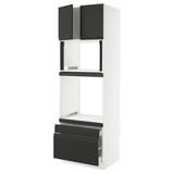 SEKTION / MAXIMERA Hi cab f oven/micro w 2 drwrs/2 drs, white/Upplöv matte anthracite, 30x24x90 "