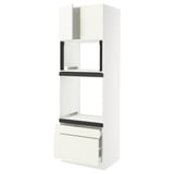 SEKTION / MAXIMERA Hi cab f oven/micro w 2 drwrs/2 drs, white/Vallstena white, 30x24x90 "