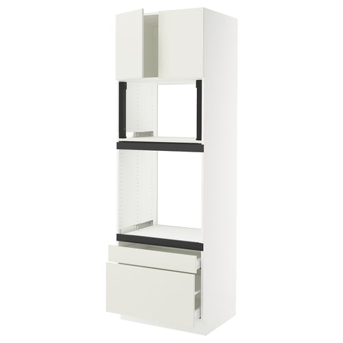 The SEKTION kitchen cabinet in white with a sleek design, featuring smooth surfaces and a modern look.