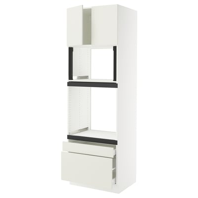 The SEKTION kitchen cabinet in white with a sleek design, featuring smooth surfaces and a modern look.