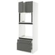 SEKTION / MAXIMERA Hi cab f oven/micro w 2 drwrs/2 drs, white/Voxtorp dark gray, 30x24x90 "