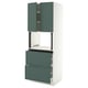 SEKTION / MAXIMERA Hi cb f micro w 2 drawers/2 doors, white/Aspudden dark gray-green, 30x24x80 "