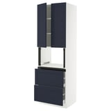 SEKTION / MAXIMERA Hi cb f micro w 2 drawers/2 doors, white Axstad/matte blue, 30x24x90 "