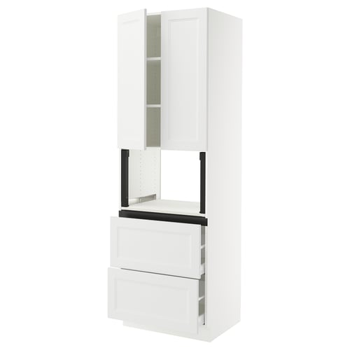 White SEKTION kitchen cabinet with high gloss finish, sleek design, and modern look.
