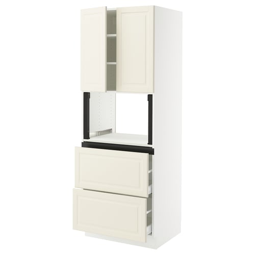 White SEKTION kitchen unit with drawers and cabinets.