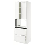 SEKTION / MAXIMERA Hi cb f micro w 2 drawers/2 doors, white Enköping/white wood effect, 30x24x90 "