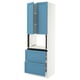 SEKTION / MAXIMERA Hi cb f micro w 2 drawers/2 doors, white/Lerhyttan blue, 30x24x90 "