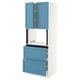 SEKTION / MAXIMERA Hi cb f micro w 2 drawers/2 doors, white/Lerhyttan blue, 30x24x80 "