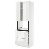 SEKTION / MAXIMERA Hi cb f micro w 2 drawers/2 doors, white/Ringhult white, 30x24x90 "