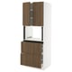 SEKTION / MAXIMERA Hi cb f micro w 2 drawers/2 doors, white/Tistorp brown walnut effect, 30x24x80 "