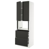 SEKTION / MAXIMERA Hi cb f micro w 2 drawers/2 doors, white/Upplöv matte anthracite, 30x24x90 "