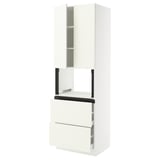SEKTION / MAXIMERA Hi cb f micro w 2 drawers/2 doors, white/Vallstena white, 30x24x90 "